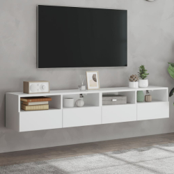 Nástěnné TV skříňky 2 ks bílé 80 x 30 x 30 cm kompozitní dřevo