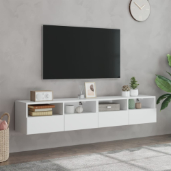 Nástěnné TV skříňky 2 ks bílé 80 x 30 x 30 cm kompozitní dřevo