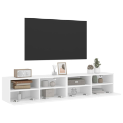 Nástěnné TV skříňky 2 ks bílé 80 x 30 x 30 cm kompozitní dřevo