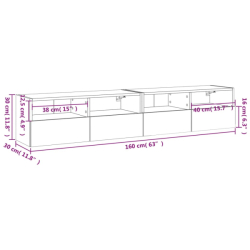 Nástěnné TV skříňky 2 ks bílé 80 x 30 x 30 cm kompozitní dřevo