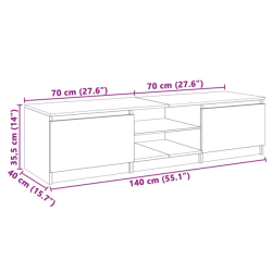 vidaXL TV skříňka s LED osvětlením dub sonoma 140 x 40 x 35,5 cm