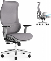 JOYFLY A919 Ergonomická kancelářská židle , psací židle s nastavitelným sedákem, počítačová židle, PC židle s 3D područkou, opěrka hlavy, prodyšná síťovaná kancelářská židle, 200 kg, dospělí, otočná židle