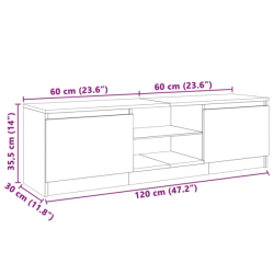 TV skříňka s LED osvětlením černá 120 x 30 x 35,5 cm